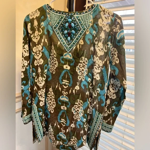 heavily beaded vintage tunic - Picture 6 of 8